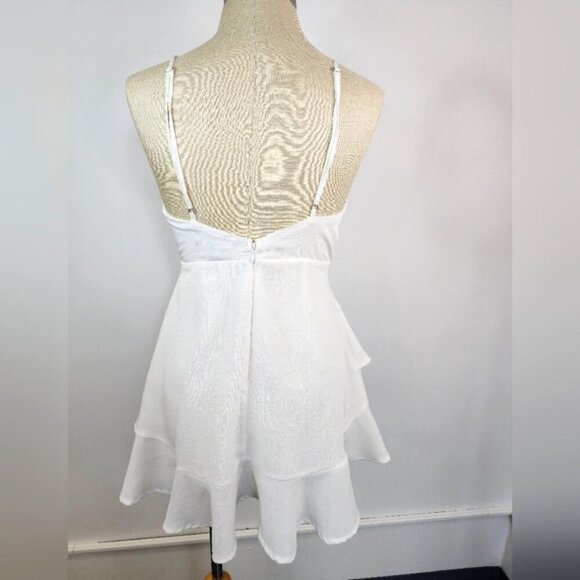 Forever 21 Women's Crisp White Straps High-Low Romper, sz SM - Picture 2 of 8